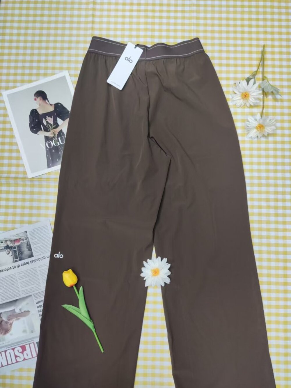 Alo Yoga Suit Up Trouser Espresso Brown Wide Leg Neutral Pants NWT ✨30” Inseam - Picture 4 of 9